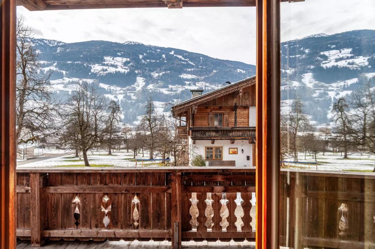 Ferienwohnung Platzhirsch Panorama View Balkon, Gartensauna, Garten, Grillplatz Штумм Екстер'єр фото